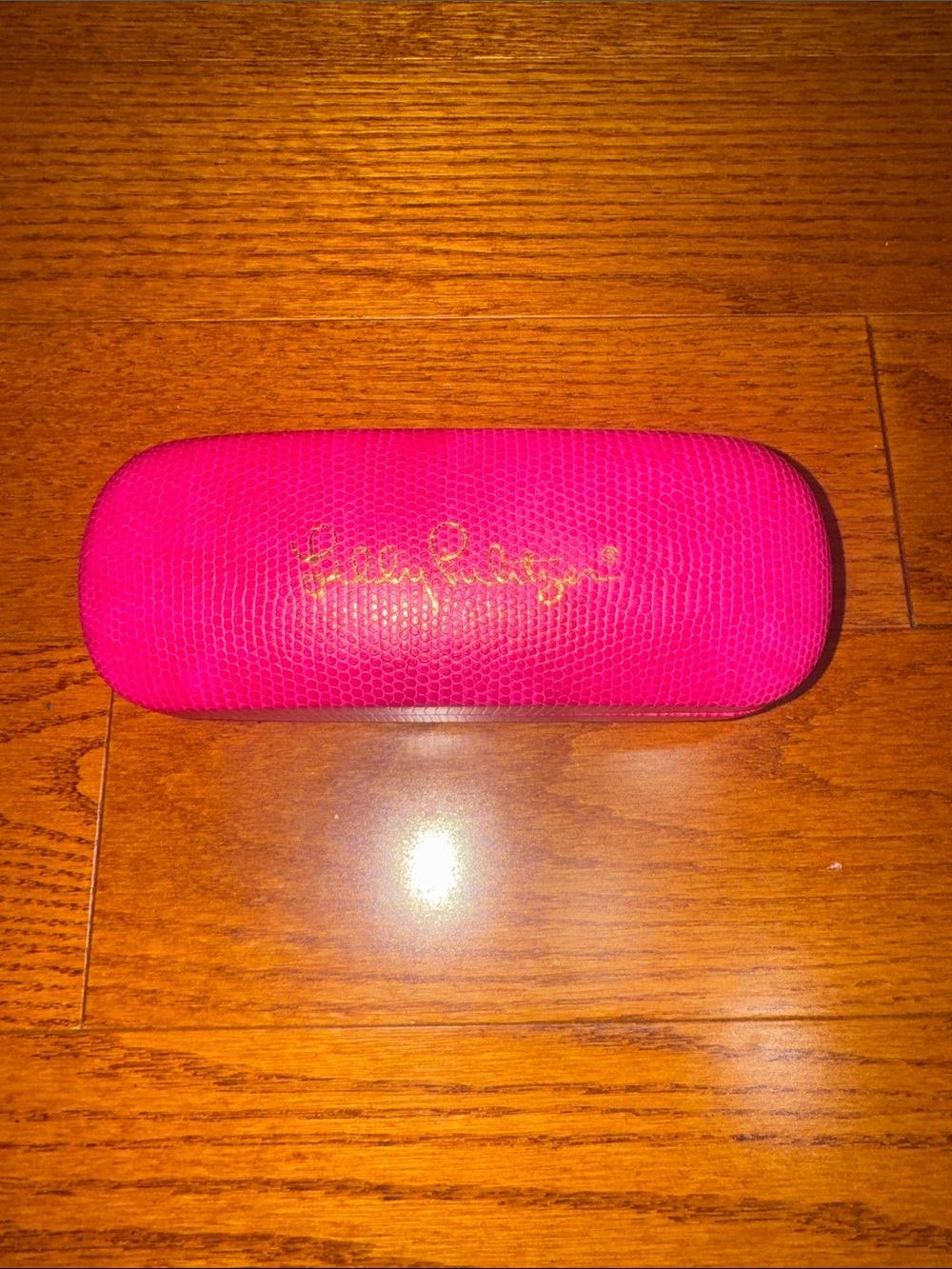 Lilly Pulitzer Bright Pink Signature Hard Eyeglass Sunglasses Case
